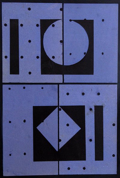 Collage, Blue Mercato, 2004 (kort og papir) av George Dannatt