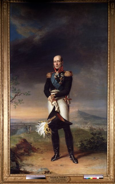 ""Portrait du marechal Mikhail (Michel) Bogdanovitch Barclay de Tolly (Barclay-de-Tolly) (1761-1818) (Portrait of Field marshal Count Mikhail Barklay-de-Tolli (Barklay de Tolli) (1761-1818) Peinture de George Dawe (1781-1829) 1829 Dim 361x258 cm Musee de l av George Dawe