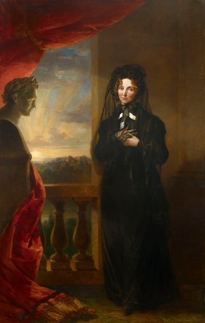 Portrett av keiserinne Elizabeth Alexeievna 1779-1826 i sørgekjole, etter 1825. av George Dawe