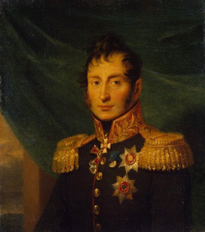Portrett av Nikolai Alexeyevich Tuchkov 1765-1812, før 1825 av George Dawe