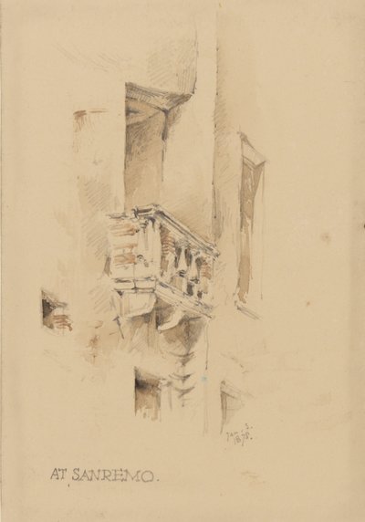 I San Remo, 3. januar 1878 (blyant og wc på papir) av George Douglas Tinling