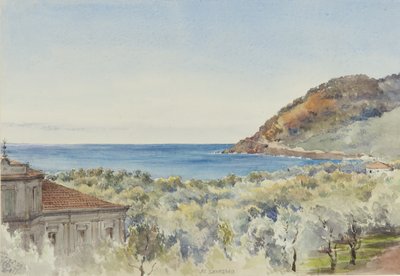 På San Remo ser vest, 29. november 1877 (wc på papir) av George Douglas Tinling