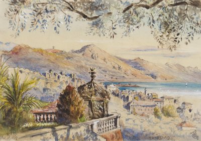 San Remo, 12. januar 1878 (wc på papir) av George Douglas Tinling