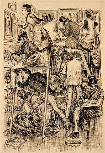 Ferniseringsdag på Royal Academy av George du Maurier