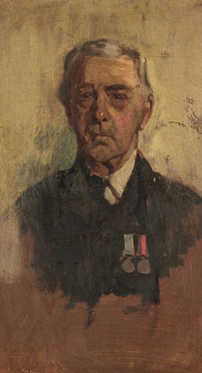 Portrett av B. Baxter, 90. og 41., ca. 1920 (olje på panel) av George Edmund Butler
