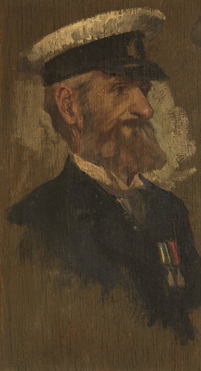 Portrett av E. Gillard, R. Bgde., ca. 1920 (olje på panel) av George Edmund Butler
