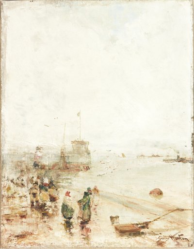 North Shields Fish Quay (olje på lerret) av George Edward Horton