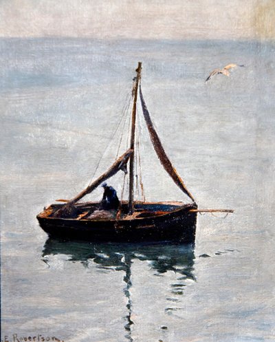 Mending the Nets, ca. 1910 (olje på lerret) av George Edward Robertson