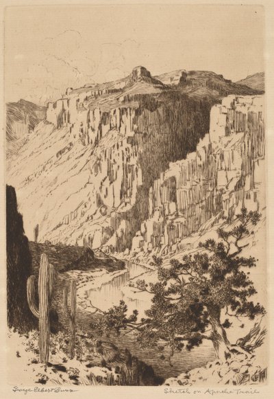 Skisse på Apache Trail, Arizona av George Elbert Burr