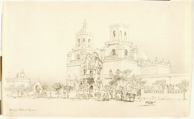 Uten tittel (overføringstegning for San Xavier-misjonen, Tucson, Arizona) av George Elbert Burr