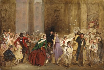 En skisse for The General Post Office, One Minute to Six, 1860 av George Elgar Hicks
