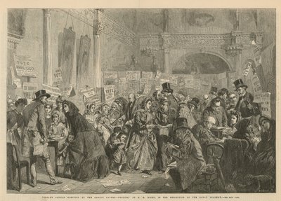 Valg av foreldreløse spedbarn på London Tavern (gravering) av George Elgar Hicks