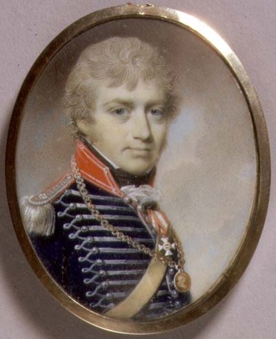 Portrettminiatyr av Sir Charles Burrell Blunt (f.c.1775) 1798 (akvarell på elfenben) av George Engleheart