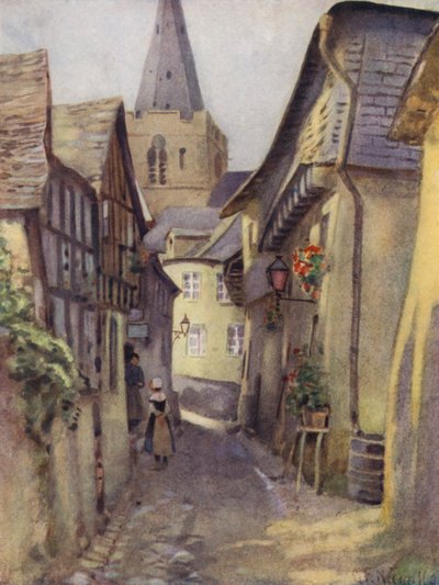 En gammel gate i St Goar av George Franck Nicholls