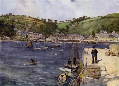 Flushing, fra Falmouth (farge litho) av George Franck Nicholls