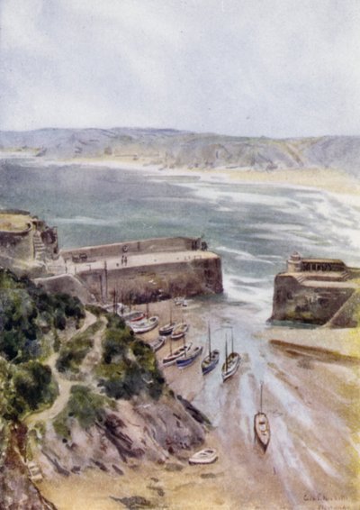 Newquay (farge litho) av George Franck Nicholls
