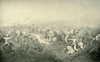 Indian Horse Artillery Galopping Into Action, 1850-tallet, 1901. av George Francklin Atkinson