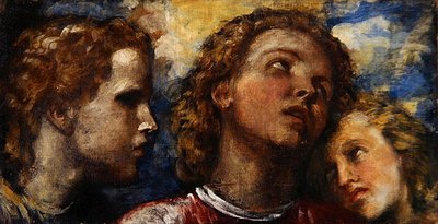 Skisse av tre hoder (olje på lerret) av George Frederic Watts