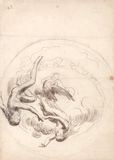 Studie for en sirkulær takdekorasjon av George Frederic Watts