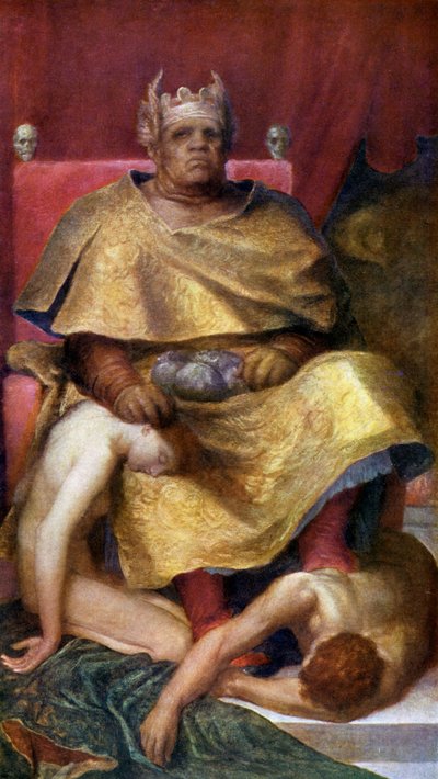 Mammom (fargelitografi) av George Frederick (after) Watts