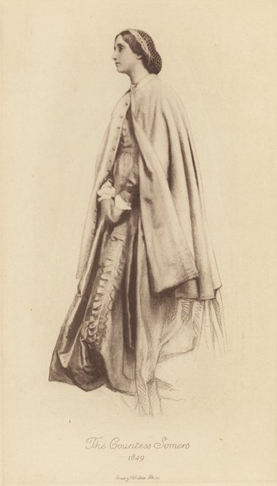 Virginia, grevinne Somers (litho) av George Frederick (after) Watts