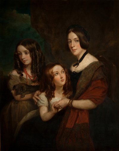Lady Caroline Towneley med to av døtrene hennes, Caroline og Emily (kopi etter Francis Grant), 1860 av George Frederick Clarke