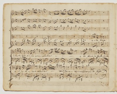 Preggio er sol d "un alma forte, f.6v fra" Aditionall [sic] songs for Rinaldo ", ca. 1717 av George Frederick Handel