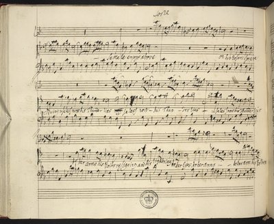 f.44v, Händels Semele autografpartitur av George Frederick Handel