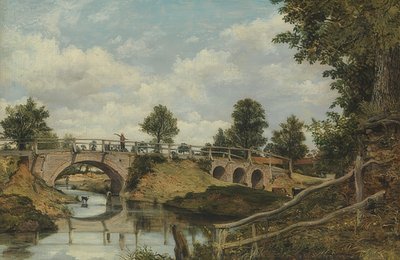 En gammel bro ved Hendon, Middlesex. Rundt 1828 av George Frederick Watts