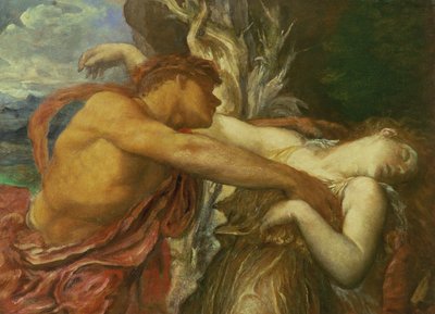 Orpheus og Eurydice, 1870-72 (mezzotint på indisk papir) av George Frederick Watts