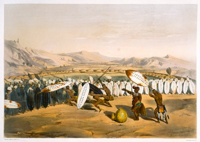 Umpanda gjennomgår troppene sine ved Nonduengi, 1849 av George French Angas