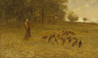 Pike med kalkuner, 1883-84 av George Fuller