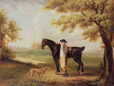 Hest, rytter og whippet av George Garrard