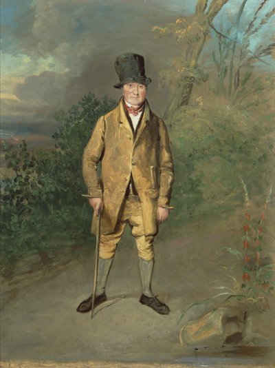 Portrett av en gartner fra Bramham Park, Yorkshire, ca. 1822 (olje på lerret) av George Garrard