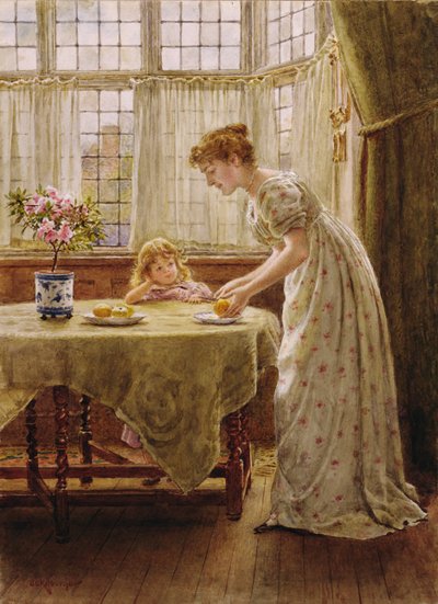 Ettermiddagsgodt (wc på papir) av George Goodwin Kilburne