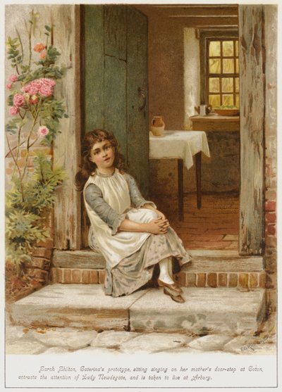 Sarah Shilton, Caterinas prototype, som sitter og synger på dørstokken til moren sin på Coton, tiltrekker seg oppmerksomheten til Lady Newdegate, og blir tatt for å bo på Arbury av George Goodwin Kilburne