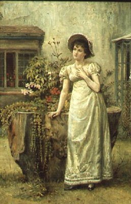 Ung kvinne ved siden av en trestubbe av George Goodwin Kilburne