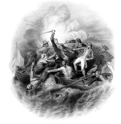 Kanonbåtmøte mellom Nelson og Don Miguel Tyrason, 1797. av George Greatbatch