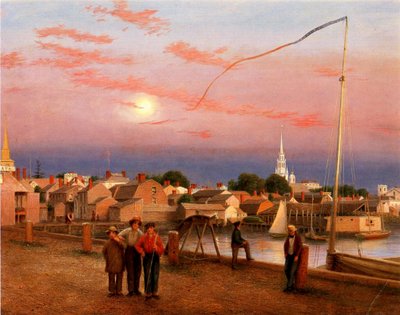 Newport, End of the Day, 1851 (olje på papir på lerret) av George Harvey
