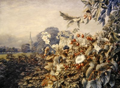 Sommerlandskap (akvarell på papir) av George Harvey