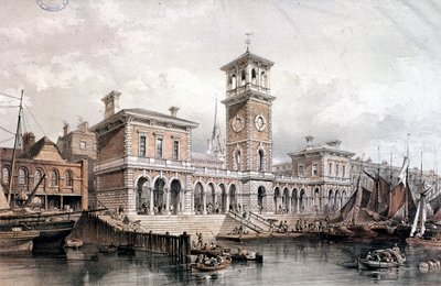 Billingsgate Wharf and Market, London, 1851 av George Hawkins