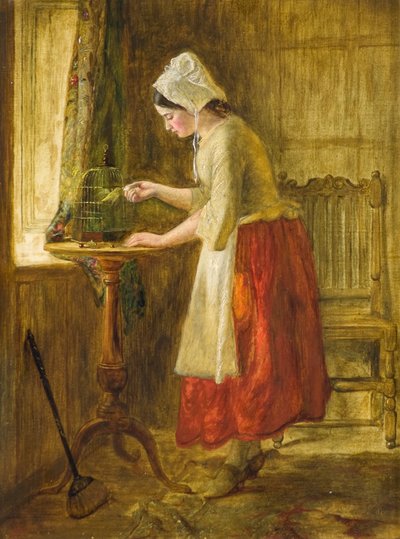 Mate fuglen (olje på panel) av George Hay