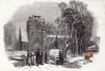 Julemorgen: Going to Church, gravert av WJ Linton, fra 'The Illustrated London News', 26. desember 1846 av George Haydock Dodgson