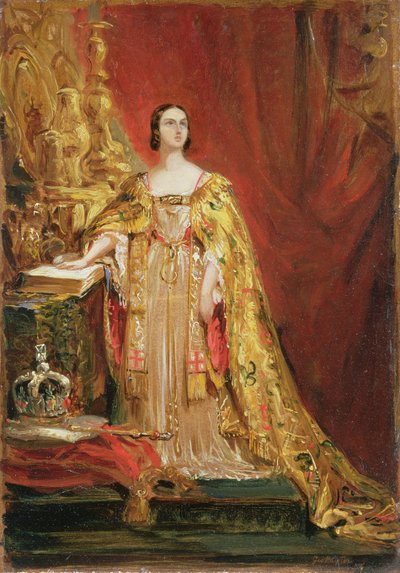 Dronning Victoria (1819-1901) avla kroningseden, 28. juni 1838 av George Hayter