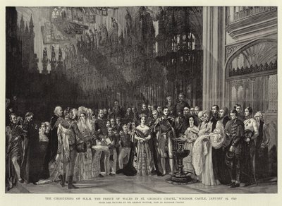 Dåpen til HKH Prinsen av Wales i St George's Chapel, Windsor Castle, 25. januar 1842 av George Hayter