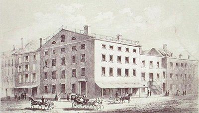 Fraunces Tavern, på hjørnet av Broad and Peel Streets, New York City av George Hayward