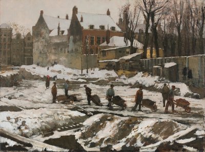 Byggeplass i Amsterdam, ca. 1902. av George Hendrik Breitner