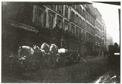 Gateutsikt med hester og vogn i Paris av George Hendrik Breitner