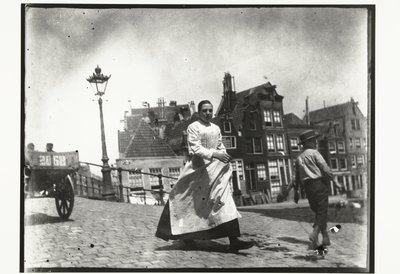 Gatevisning i krysset Lindengracht Lijnbaansgracht i Amsterdam av George Hendrik Breitner