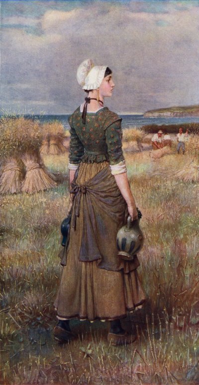 Evangeline (farge litho) av George Henry (after) Boughton